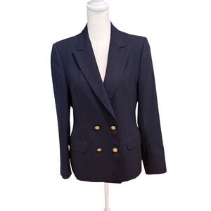 Vintage Jos. A Bank navy blue hopsack double breasted blazer size 6